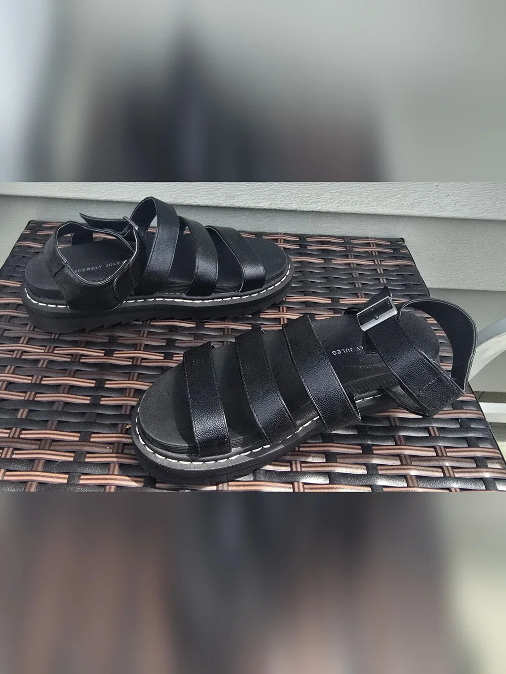 Darling Black Strappy Platform Sandals - Picture 5 of 9